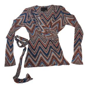 Amadi Chevron Wrap V-Neck Sweater Size XS‎